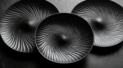 Dark, swirling, artistic plates