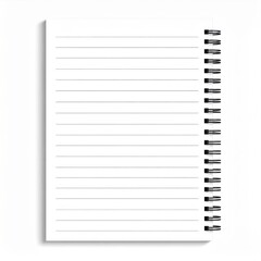 Blank White Lined Spiral Notebook Paper