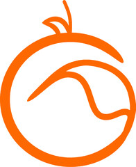 A vibrant orange logo showing a fresh, round fruit with detailed segments, symbolizing freshness, health, and natural energy.