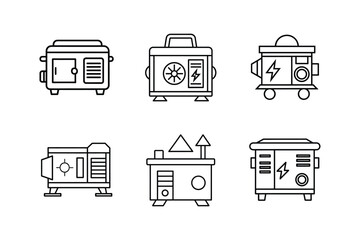 generator icon line art vector illustration