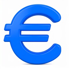 Fototapeta premium 3D Render of Blue Euro Currency Symbol