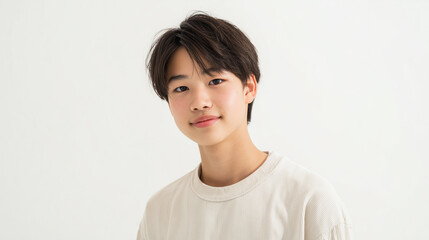 爽やかな笑顔の中学生男子が見せる自然な表情 | ソフトな光