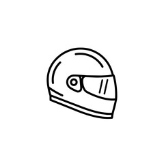Fototapeta premium Motorcycle helmet icon, simple design, black and white, minimalist style