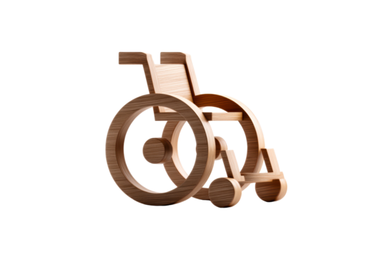 Wooden wheelchair design with a modern aesthetic