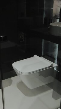 The Modern Bathroom Toilet in a Stylish and Inviting Setting Perfect for Contemporary Homes.Vertical video