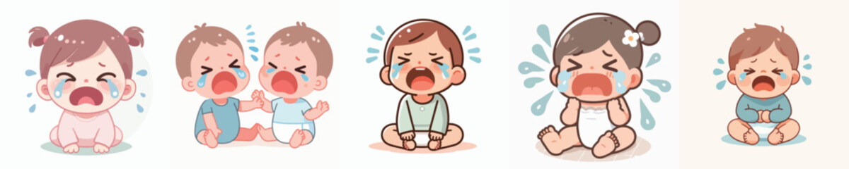 vector of a baby crying