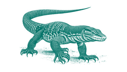 Fototapeta premium Ackie Monitor lizard vector