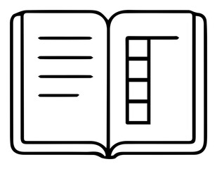 Open Book Icon Representing Planning, Learning, and Note-Taking