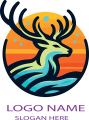Deer logo icon vector .