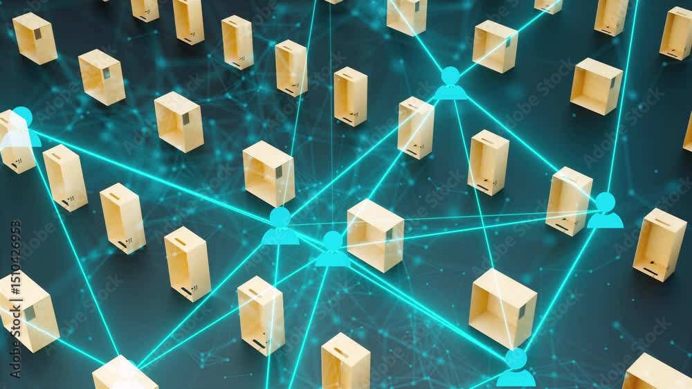 Poster delivery boxes with connection. computer generated 3d render
