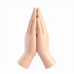 Pale Hands in Praying Position, 3D Render
