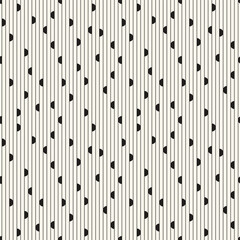 Seamless vector pattern featuring modern, stylish texture with striped geometric tiles. Minimalistic linear background accented by semicircles. Perfect as a swatch for Adobe Illustrator.