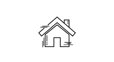 Modern house illustration in minimalistic design