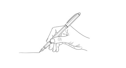 Hand writing with pen on paper
