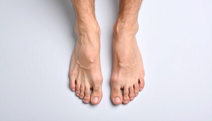 Professional close-up photo of human foot for medical use, showing toes, nails and skin in detail, soft shadows