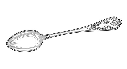 Decorative silver spoon with intricate design