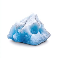 Fototapeta premium Small Blue and White Ice Sculpture on White Background