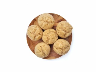 Apem cake or Indonesian traditional food made from rice flour isolated on white background	