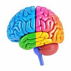 Colorful 3D Render of a Human Brain