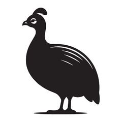 Clean-lined Guinea Fowl silhouette design – Guinea Fowl illustration – Minimalist Guinea Fowl vector – Bird silhouette – Bird vector

