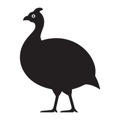 Minimalist Guinea Fowl silhouette with clean lines – Guinea Fowl illustration – Minimalist Guinea Fowl vector – Bird silhouette – Bird vector

