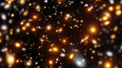 Obraz premium Glowing galaxy cluster with scintillating cosmic energy in the depths of space