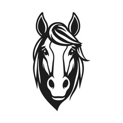 Fototapeta premium Horse head silhouette, horse head logo, animal emblem, horse symbol, vector illustration 