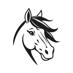 Horse head silhouette, horse head logo, animal emblem, horse symbol, vector illustration	
