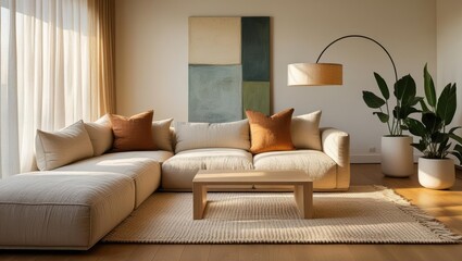 Minimalist Living Room with Cozy Aesthetic Rich