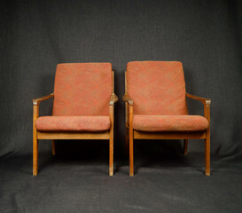 vintage furniture on dark background
