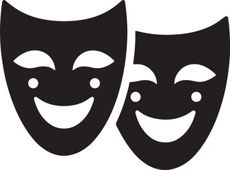 Theater masks silhouette vector,theater mask 
