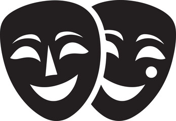 Theater masks silhouette vector,theater mask 
