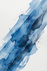 Abstract Blue Watercolor Diagonal Strokes Background Design Texture
