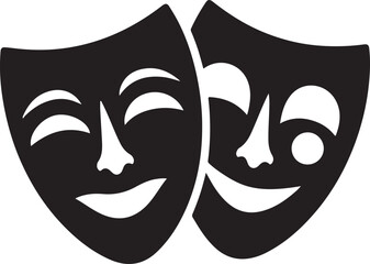 Theater masks silhouette vector,theater mask 

