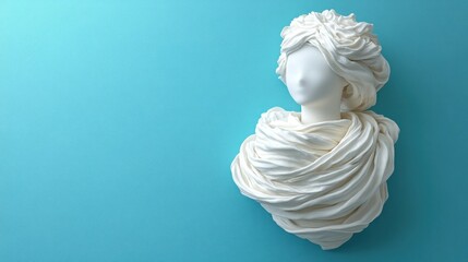 Elegant white statue bust