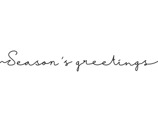 Black Ink Holiday seasons greetings Continuous Word Text. Modern Handwritten holiday greeting typography. Holiday season greeting Script Greetings Lettering.  © rahayu