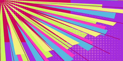 Pop art yellow comic book cartoon magazine cover. Cute cartoon retro strip pattern mock up. Vector halftone illustration. Vintage background for comic superhero text. Vector