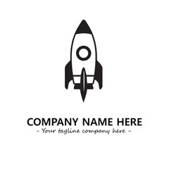Rocket silhouette logo company design vector illustration