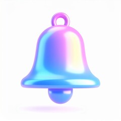 Holographic Pastel Bell 3D Render