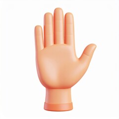 Obraz premium Peach Colored 3D Rendered Hand Gesture on White Background