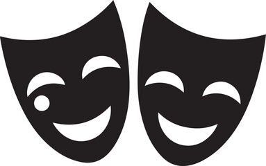 Theater masks silhouette vector,theater mask 
