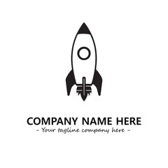 Rocket silhouette logo company design vector illustration