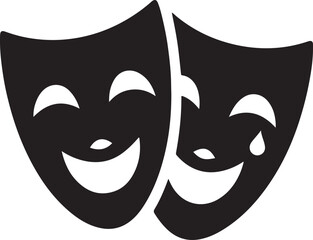 Theater masks silhouette vector,theater mask 
