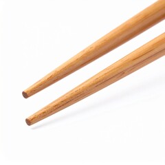 Wooden Chopsticks on White Background