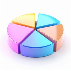 Obraz premium Pastel 3D Pie Chart Data Visualization