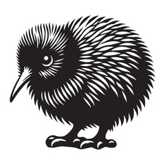 Flightless Bird Kiwi silhouette – Kiwi illustration – Minimalist Kiwi vector – Bird silhouette – Bird vector

