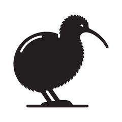 Minimalist Kiwi silhouette in walking pose – Kiwi illustration – Minimalist Kiwi vector – Bird silhouette – Bird vector

