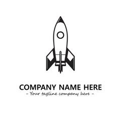 Rocket silhouette logo company design vector illustration