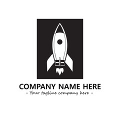 Rocket silhouette logo company design vector illustration