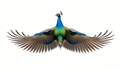 Peacock in flight
